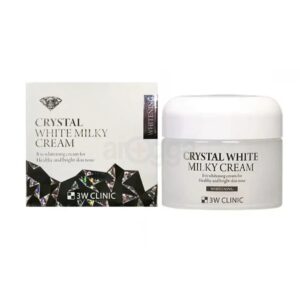 3W Clinic Crystal White Milky Cream – Brightening & Hydrating Korean Face Cream (50g)